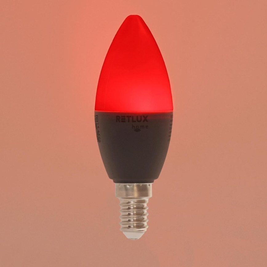 Ampoule à intensité variable LED RGBW C37 E14/4,5W/230V 2700-6500K Wi-Fi Tuya