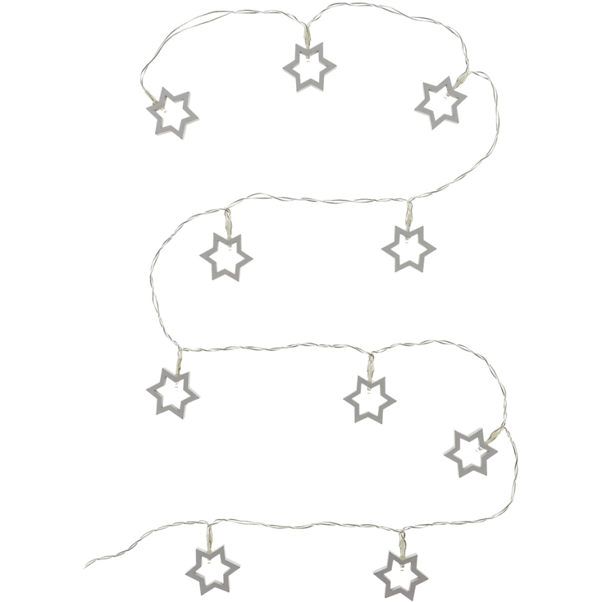 Decoratieve LED ketting 10xLED/2xAA 1,8m warm wit