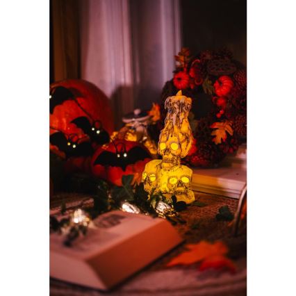 Decoratieve LED ketting HALLOWEEN 10xLED/2xAA/warm wit 1,3m vleermuizen