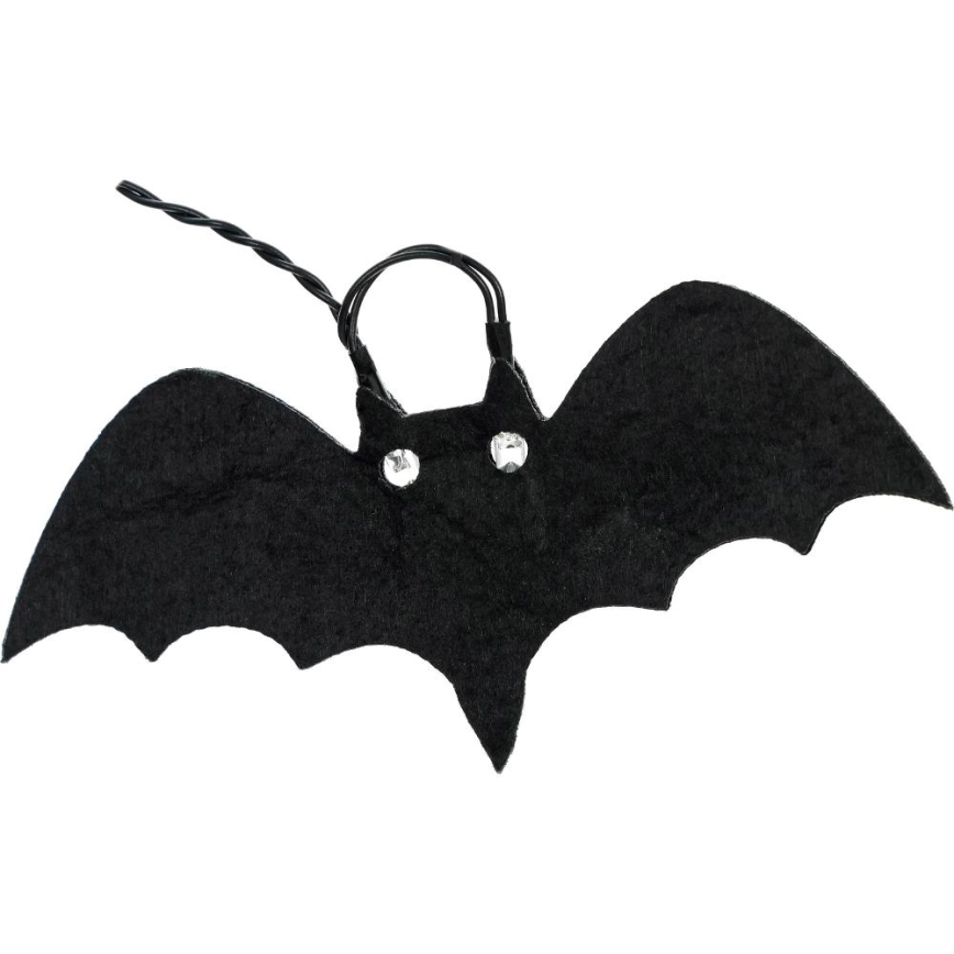 Decoratieve LED ketting HALLOWEEN 10xLED/2xAA/warm wit 1,3m vleermuizen