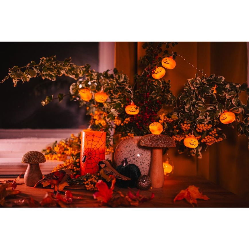 Decoratieve LED ketting HALLOWEEN 20xLED/3xAA/warm wit 3,3m pompoenen