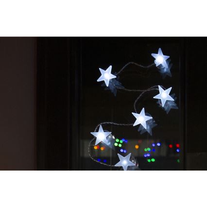 Decoratieve LED Lichtketting met zuignappen 10xLED/2xAA 1,8m koud wit