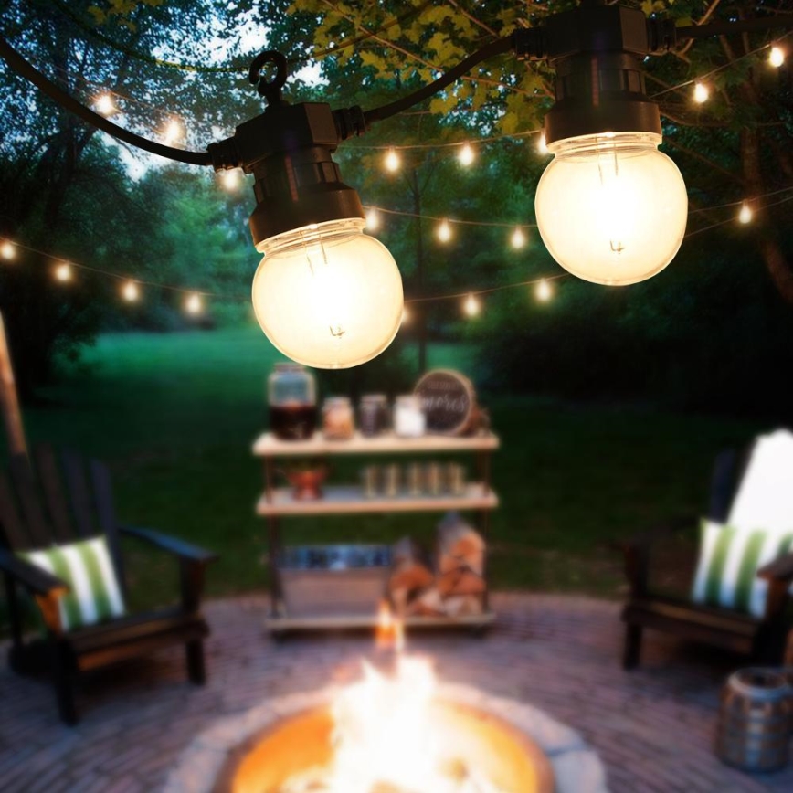 Decoratieve LED Lichtsnoer voor buiten SLINGER G45 10xE27/230V 8m IP44 warm wit