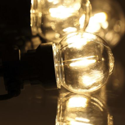 Decoratieve LED Lichtsnoer voor buiten SLINGER G45 10xE27/230V 8m IP44 warm wit