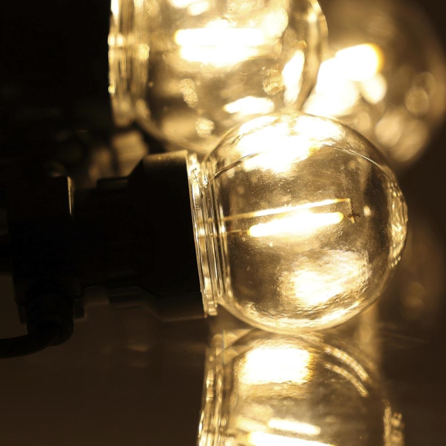 Decoratieve LED Lichtsnoer voor buiten SLINGER G45 10xE27/230V 8m IP44 warm wit