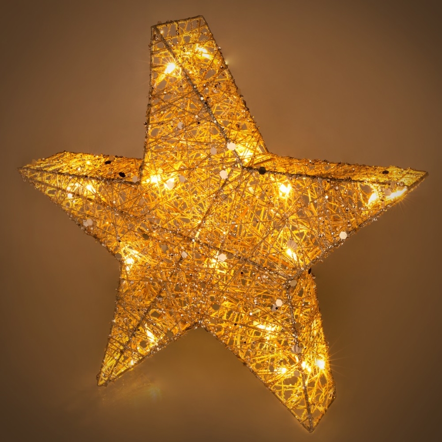 Décoration de noël 20xLED/2xAA blanche chaude