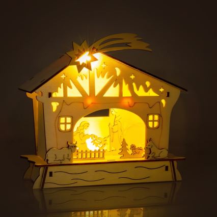 Décoration de noël 4xLED/2xAA blanc chaud