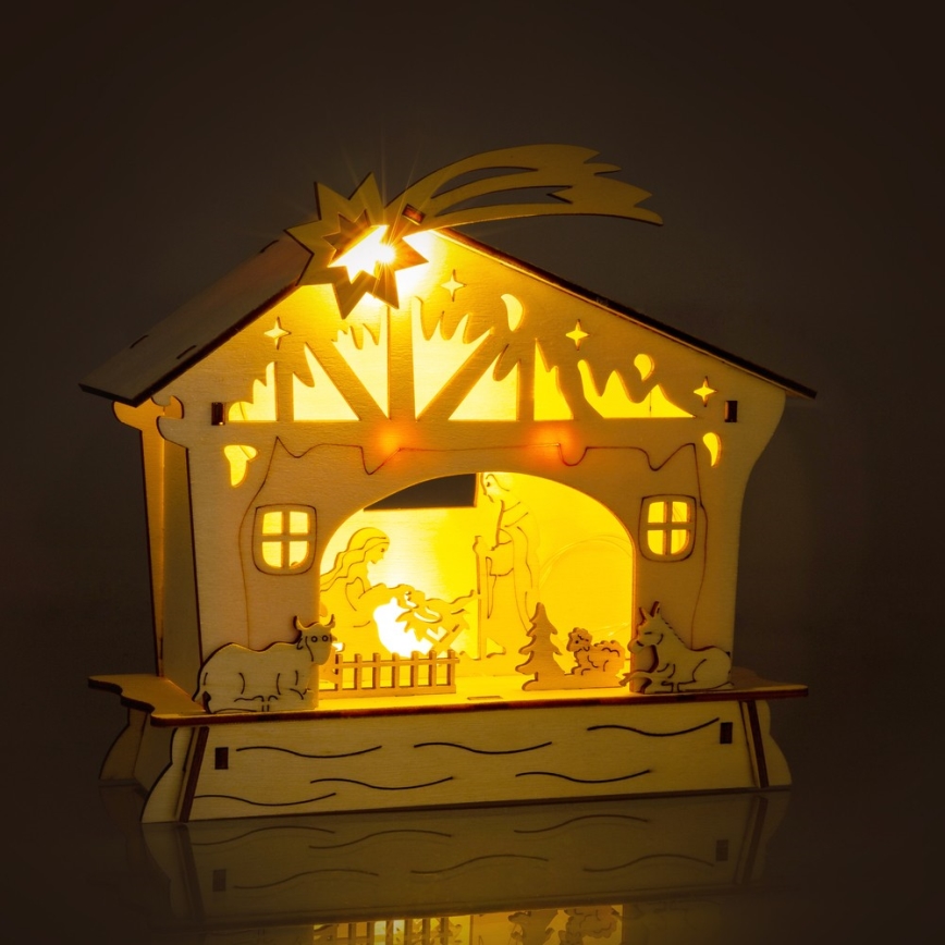 Décoration de noël 4xLED/2xAA blanc chaud