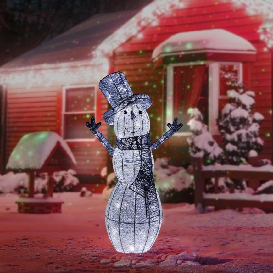 Décoration de Noël extérieure LED/3,6W/230V/blanc froid 75 cm IP44 bonhomme de neige