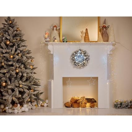 Décoration de Noël LED/2xLR44/blanc chaud bonhomme de neige avec un arbre