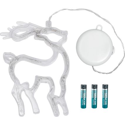 LED Décoration de Noël LED/3xAAA/blanc chaud renne