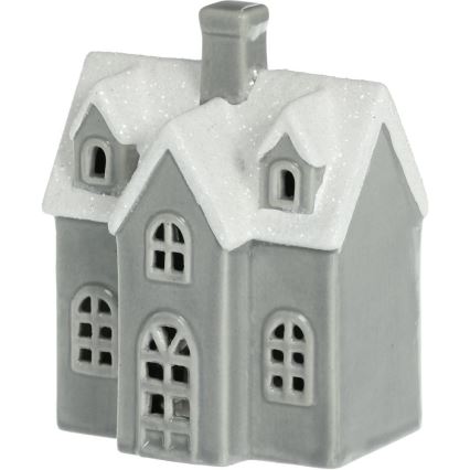 Décoration en porcelaine LED/2xLR44/blanc chaud maison grise