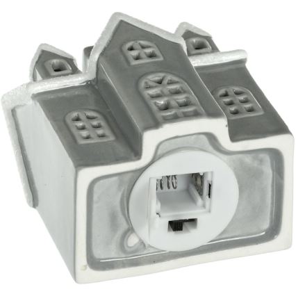 Décoration en porcelaine LED/2xLR44/blanc chaud maison grise