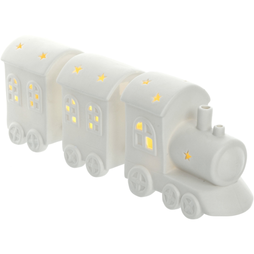 Décoration en porcelaine LED/3xLR44 train