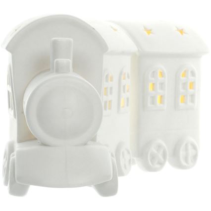 Décoration en porcelaine LED/3xLR44 train