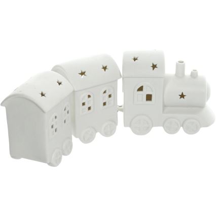 Décoration en porcelaine LED/3xLR44 train
