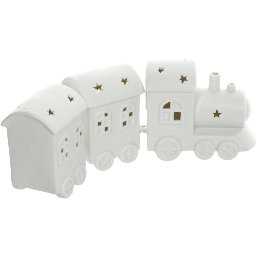 Décoration en porcelaine LED/3xLR44 train