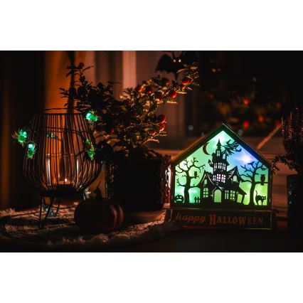 Décoration HALLOWEEN LED/2xAA/multicolore maison hantée