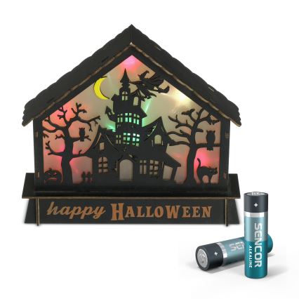 Décoration HALLOWEEN LED/2xAA/multicolore maison hantée