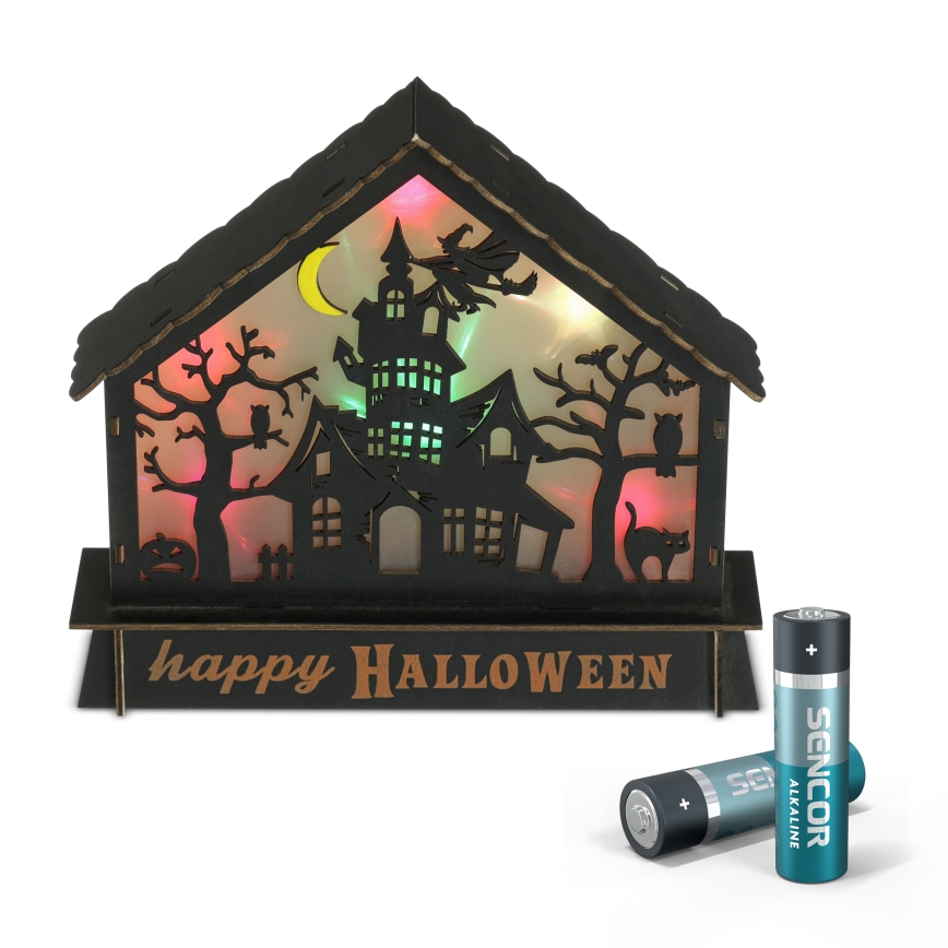 Décoration HALLOWEEN LED/2xAA/multicolore maison hantée