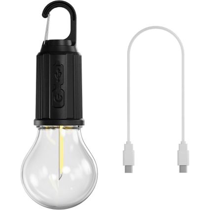 Retlux - dimbare oplaadbare LED-zaklamp, 0,3 W, USB, 400 mAh, IP44, zwart