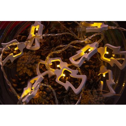 Guirlande de noël 10xLED/2xAA 1,8m blanc chaud