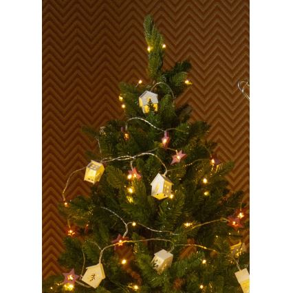 Guirlande de noël 10xLED/2xAA 2,3m blanc chaud