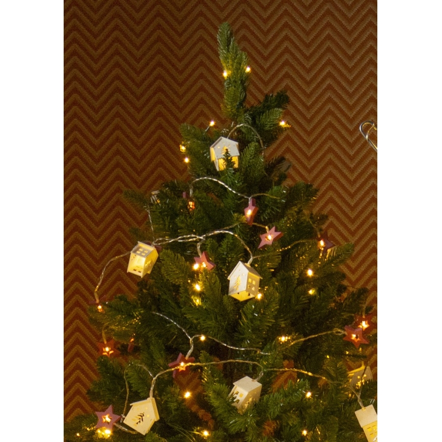 Guirlande de noël 10xLED/2xAA 2,3m blanc chaud