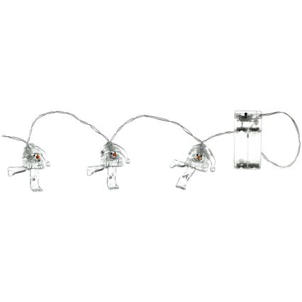 Guirlande de Noël 10xLED/2xAA/blanc chaud 1,65m bonhommes de neige
