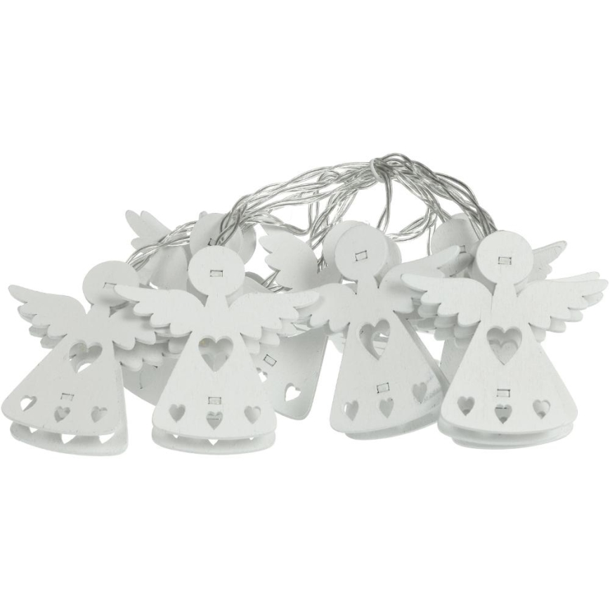 Guirlande de Noël 10xLED/2xAA/blanc chaud 2m anges