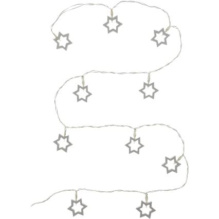 Guirlande décorative LED 10xLED/2xAA 1,8m blanc chaud