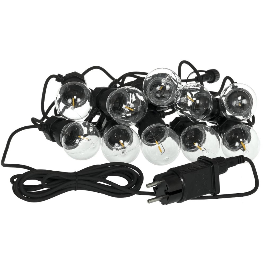 Guirlande décorative LED d'extérieur GIRLANDA G45, 10 douilles E27, 230 V, 8 m, IP44, blanc chaud
