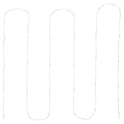 Guirlande lumineuse LED — 30 LED, alimentation 3x AA, 3,3 m, blanc chaud