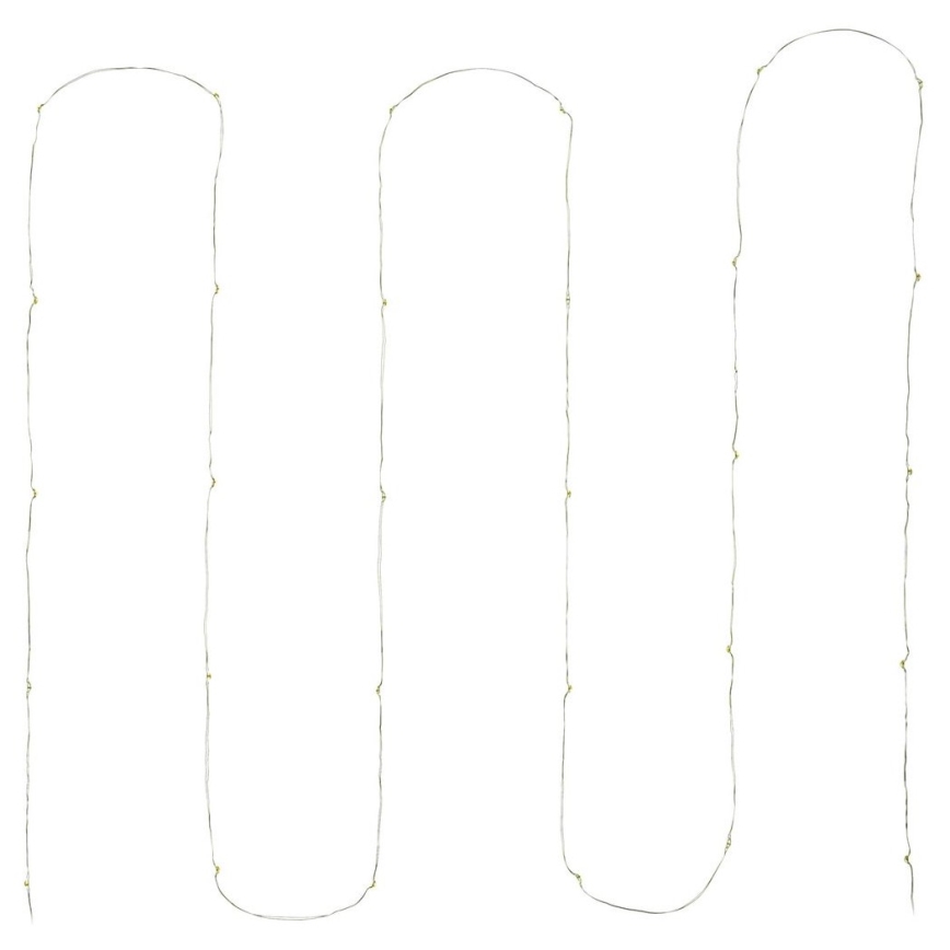 Guirlande lumineuse LED — 30 LED, alimentation 3x AA, 3,3 m, blanc chaud