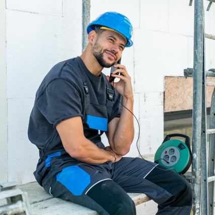 Retlux - Haspelverlengsnoer 3-voudig, Type E, 10 m, groen/zwart