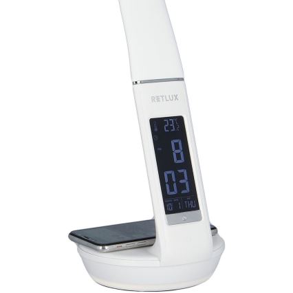Lampe de table à intensité variable avec charge sans fil Qi 5W et écran LED/6W/230V/1xCR2032 3000/4000/6000K blanc