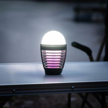 Retlux - Lampe LED portable rechargeable avec piège à insectes LED/5W/1800 mAh IP44 noire