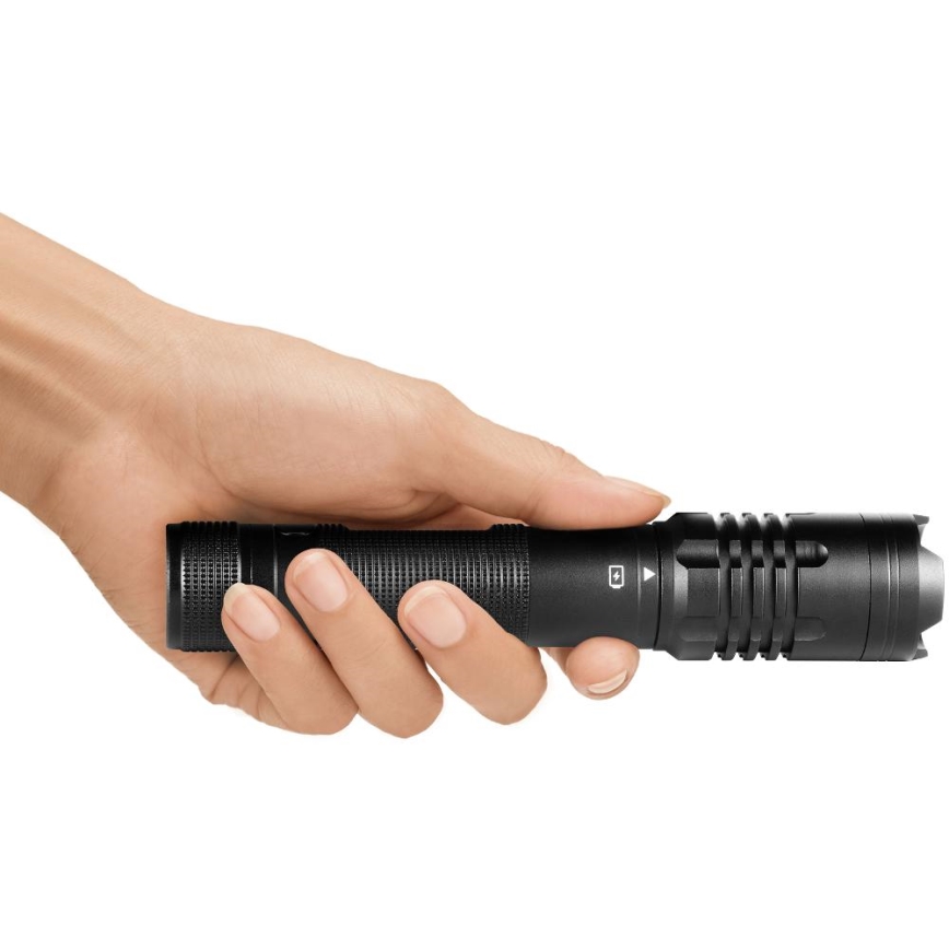 Lampe torche en aluminium rechargeable avec fonction batterie portative LED/2000 mAh 1000 lm IP22