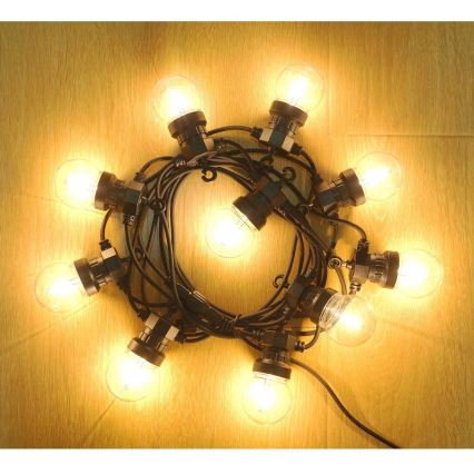 LED buiten decoratieve lichtslinger GIRLANDA G45 10x E27/230 V 8 m IP44 warm wit