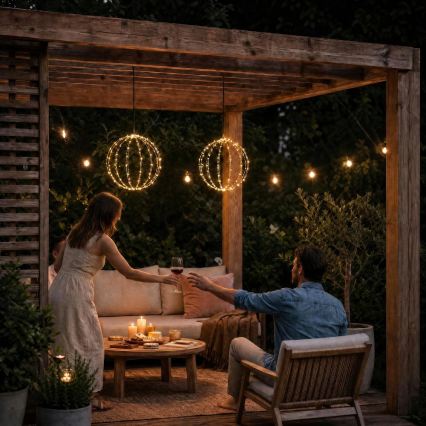 Décoration de Noël extérieure LED 2,1 W/230 V Ø 40 cm IP44 blanc chaud
