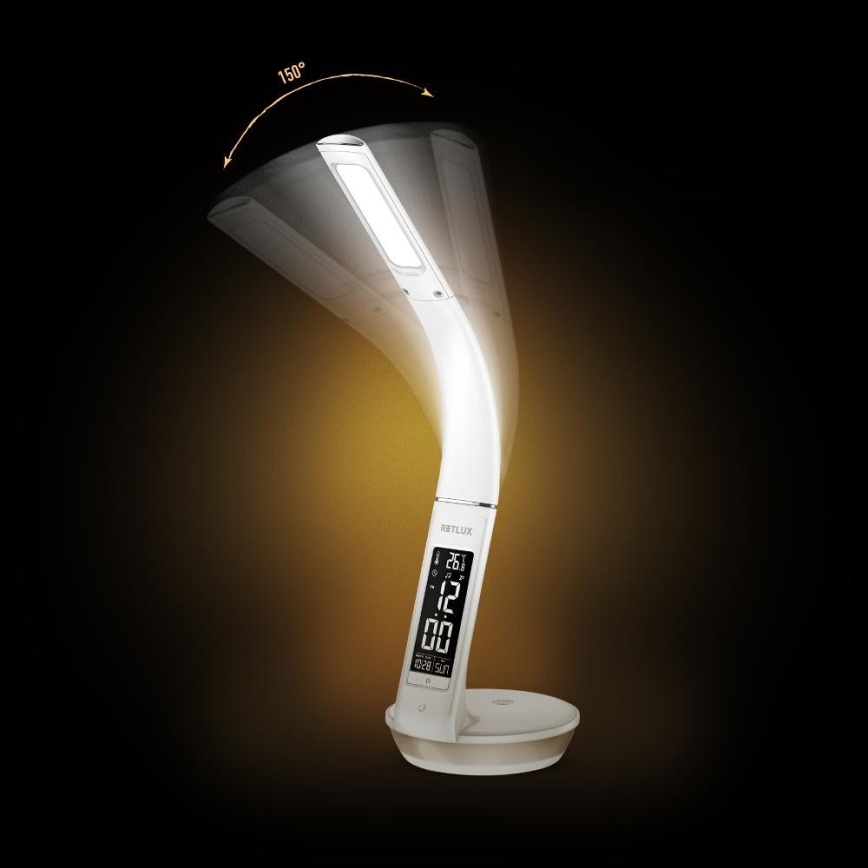 LED dimbare tafel lamp met draadloos opladen Qi 5W en scherm LED/6W/230V/1xCR2032 3000/4000/6000K wit