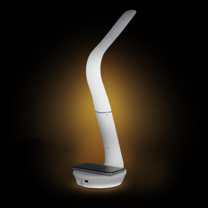 LED dimbare tafel lamp met draadloos opladen Qi 5W en scherm LED/6W/230V/1xCR2032 3000/4000/6000K wit