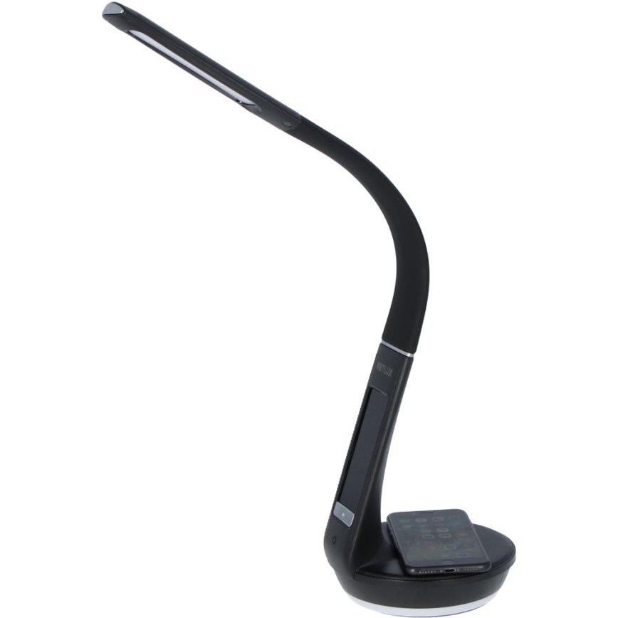 LED dimbare tafel lamp met draadloos opladen Qi 5W en scherm LED/6W/230V/1xCR2032 3000/4000/6000K zwart