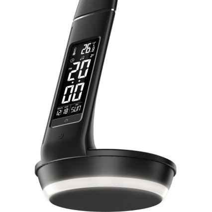 LED dimbare tafel lamp met draadloos opladen Qi 5W en scherm LED/6W/230V/1xCR2032 3000/4000/6000K zwart