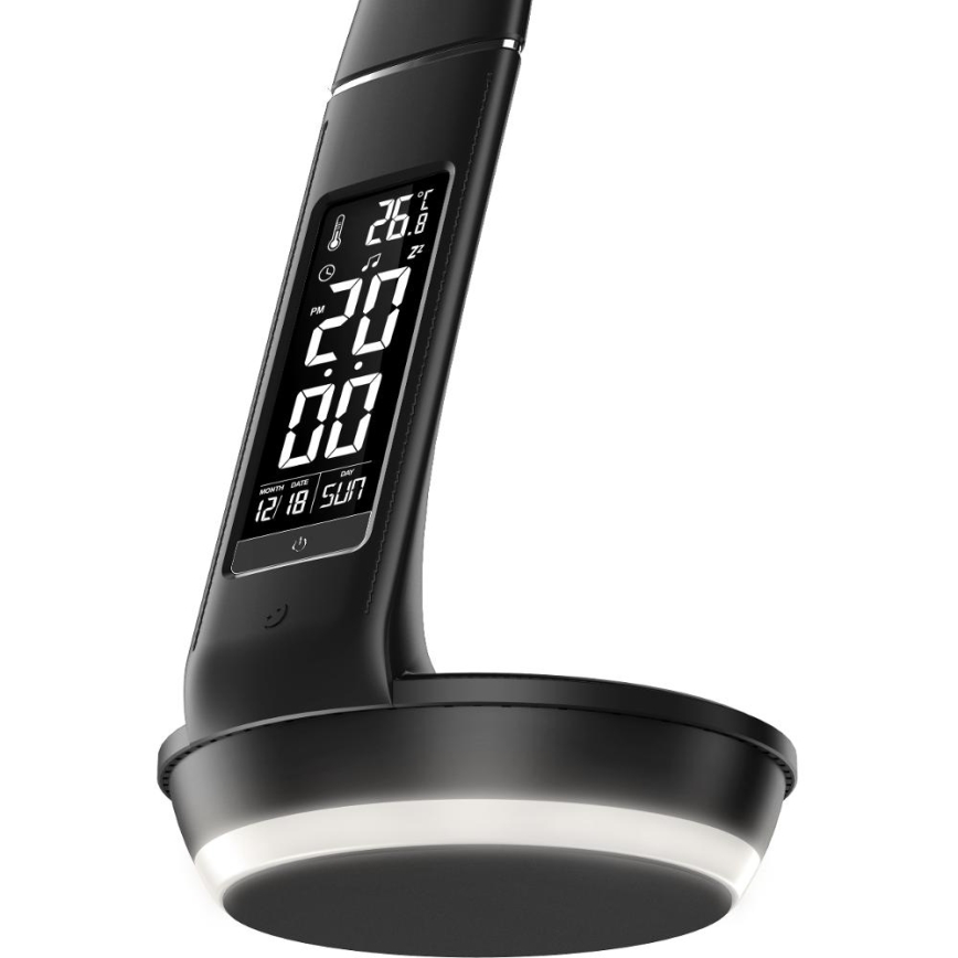 LED dimbare tafel lamp met draadloos opladen Qi 5W en scherm LED/6W/230V/1xCR2032 3000/4000/6000K zwart