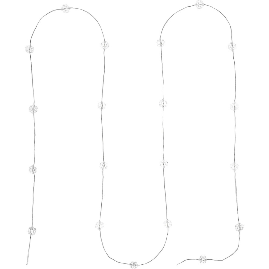 LED Kerst Lichtketting 20xLED/2xAA 2,3m koud wit