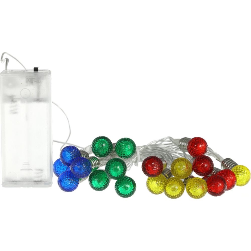 LED Kerst lichtsnoer 20xLED/2xAA/warm wit 1,8m lampen