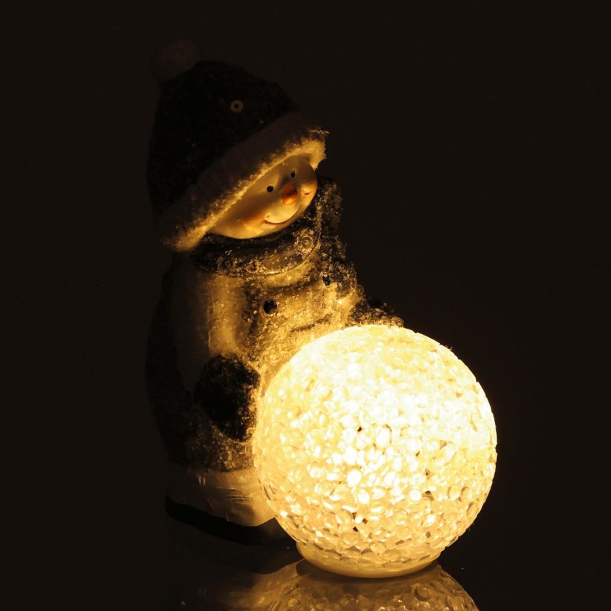 LED Kerstversiering LED/2xLR44/warm wit sneeuwpop met een sneeuwbal