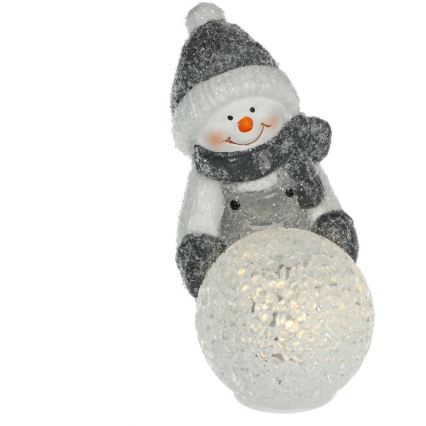 LED Kerstversiering LED/2xLR44/warm wit sneeuwpop met een sneeuwbal