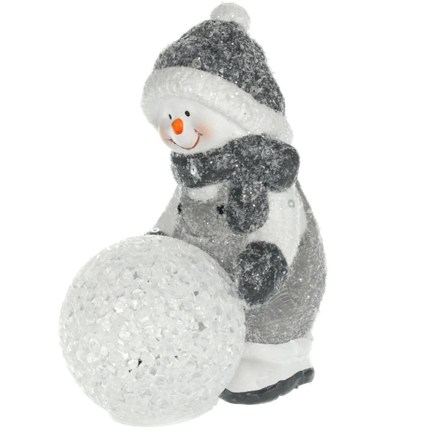 LED Kerstversiering LED/2xLR44/warm wit sneeuwpop met een sneeuwbal